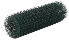 vidaXL Συρματόπλεγμα Κοτετσόσυρμα Πράσινο 10x0,5 μ. Ατσάλι Επικάλ. PVC