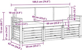 vidaXL Σετ Καναπέ 3 τμχ. Άσπρο και Ανθρακί Polyester