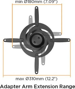 BRATECK Βάση για projectors EPB-2, οροφής, 360° περιστροφή, 15kg