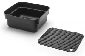 Λεκάνη πλύσης και αποστράγγισης Brabantia 1003315, 16,1 x 37,4 x 34,4 cm, Ασφαλής για πιάτα με αντικολλητική επίστρωση, Σκούρο γκρι