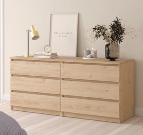 Naia συρταριέρα με 6 συρταριέρα 153,8x50x70,1εκ. Jackson Hickory