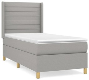 ΚΡΕΒΑΤΙ BOXSPRING ΜΕ ΣΤΡΩΜΑ ΑΝΟΙΧΤΟ ΓΚΡΙ 100X200 ΕΚ. ΥΦΑΣΜΑΤΙΝΟ 3132049