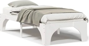 vidaXL Σκελετός Κρεβατιού Λευκό 75 x 190 cm Στερεά ξυλεία πεύκου