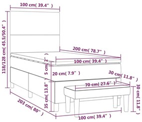 Κρεβάτι Boxspring με Στρώμα Σκούρο Πράσινο 100x200εκ. Βελούδινο - Πράσινο