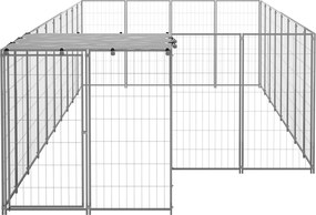 vidaXL Σπιτάκι Σκύλου Ασημί 10,89 μ² Ατσάλινο