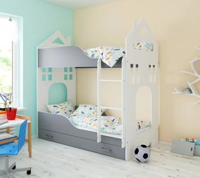 Παιδική Κουκέτα με Συρτάρι  House II  Grey  80x180cm  BC50021 BabyCute (Δώρο τα Στρώματα)