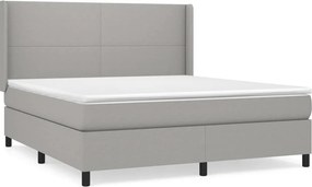 vidaXL Κρεβάτι Boxspring με Στρώμα Αν. Πράσινο 160x200εκ Υφασμάτινο