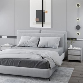 vidaXL Κομοδίνα 2 τεμ. Γκρι Σκυρ. 45x34,5x44,5 εκ. Επεξεργασμένο Ξύλο