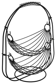ESTIA ΦΡΟΥΤΙΕΡΑ 2 ΘΕΣΕΩΝ METAL BLACK ΜΕΤΑΛΛΙΚΗ 37x20x42cm ΜΑΥΡΗ
