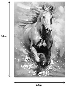 Πίνακας σε καμβά Horse Inart 60x3x90εκ 60x3x90 εκ.