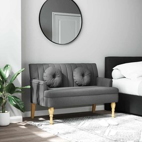 vidaXL Παγκάκι Σκούρο Γκρι 113x64,5x75,5 εκ. Υφασμάτινο με Μαξιλάρια