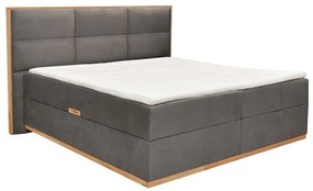 Bed Magnum with Mattress and Topper Γκρί, 160x200 εκ.