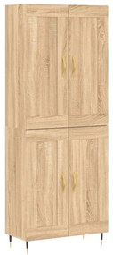 vidaXL Ντουλάπι Sonoma δρυς 69,5 x 34 x 180 εκ. από Επεξεργασμένο Ξύλο