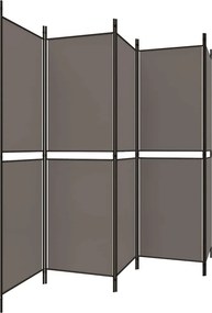 vidaXL Διαχωριστικό Δωματίου με 5 Πάνελ Ανθρακί 250x180 εκ. από Ύφασμα