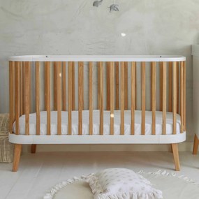 Βρεφικό Κρεβάτι  Bambi Mundo  Natural + White 70×140cm  Luletto (Δώρο 10% έκπτωση στο Στρώμα)
