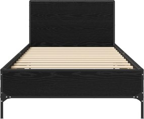 vidaXL Κρεβάτι με Κεφαλάρι Μαύρη Δρυς 80 x 200 cm Επεξεργασμένο Ξύλο