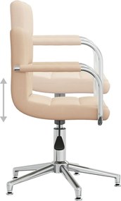 vidaXL Καρέκλα Γραφείου Περιστρεφόμενη Κρεμ Υφασμάτινη