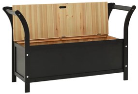 vidaXL Πάγκος Μαύρος 107 x 45 x 75,5 εκ. από Μασίφ Ξύλο Ελάτης