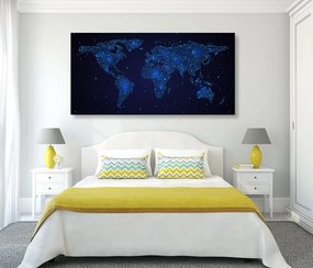 Εικόνα παγκόσμιου χάρτη με νυχτερινό ουρανό - 100x50