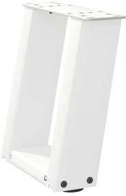 vidaXL Πόδια Τραπεζιού Σαλονιού σε Σχήμα U 2 τεμ. Λευκά 30x(30-31) εκ. Ατσάλι