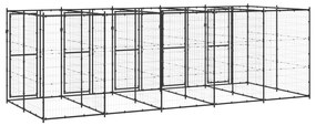 Κλουβί Σκύλου Εξωτερικού Χώρου 12,1 μ² από Ατσάλι - Μαύρο