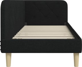 vidaXL Κρεβάτι Γωνίας Μαύρο 80 x 200 cm ύφασμα