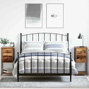 vidaXL Κομοδίνο 2 pcs Παλαιό ξύλο 32 x 42 x 70 εκ Επεξεργασμένο ξύλο