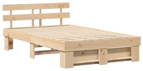 vidaXL Σκελετός Κρεβατιού Καφέ 140 x 190 cm Μασίφ ξύλο πεύκου