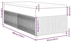 Κρεβάτι Boxspring με Στρώμα Σκούρο Μπλε 90x190 εκ. Βελούδινο - Μπλε