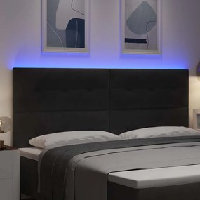 vidaXL LED κεφαλάρι Μαύρο Βελούδο