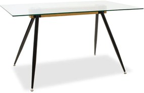 Τραπέζι Astrid pakoworld γυάλινο 10χιλ - πόδι μαύρο 140x80x75εκ