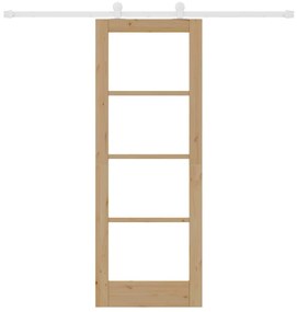 vidaXL Συρόμενη Πόρτα ORKDAL Καφέ 73.5 x 198.5 εκ. Ξύλο και μέταλλο