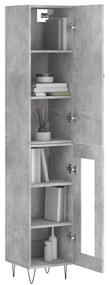 vidaXL Ντουλάπι Γκρι Σκυροδέματος 34,5x34x180 εκ. Επεξεργασμένο Ξύλο