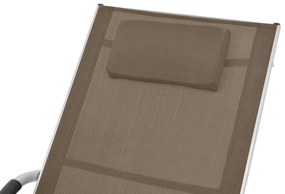 vidaXL Ξαπλώστρα Χρώμα Taupe από Αλουμίνιο / Textilene με Μαξιλάρι