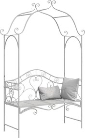 vidaXL Παγκάκι κήπου Αντίκες Λευκό 121 x 48 x 200 εκ. Ατσάλι