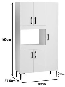 Ντουλάπα κουζίνας Defne σε λευκή απόχρωση  89x37.5x160εκ 89x37.5x160 εκ.