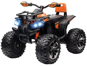 HOMCOM 12V Όχημα για παιδιά με λειτουργία εμπρός, όπισθεν, MP3 player, προβολείς, 3-8 km/h, 3-5 ετών, Πορτοκαλί