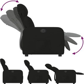 vidaXL Πολυθρόνα Ανακλινόμενη Ηλεκτρική Μαύρη Υφασμάτινη