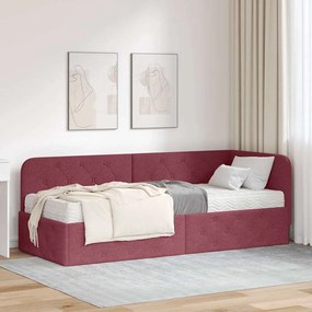 vidaXL Κρεβάτι Γωνίας Κόκκινο 80 x 200 cm ύφασμα
