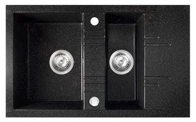 FERRO DRGM3/48/79HA Νεροχύτης Κουζίνας Γραφίτη Λαμπερό 79x48cm