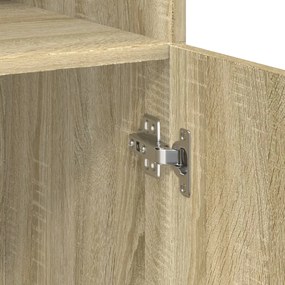 Ραφιέρα με Ντουλάπια Sonoma Δρυς 70x42,5x225 εκ. Επεξ. Ξύλο - Καφέ