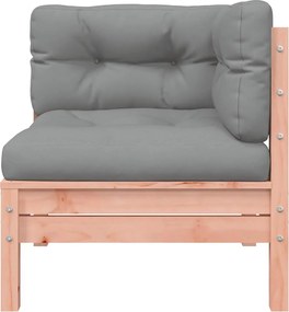 vidaXL Καναπές Κήπου Γωνιακός Μασίφ Ξύλο Ψευδοτσούγκας με Μαξιλάρια