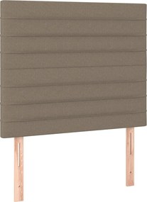 vidaXL Κρεβάτι Boxspring με Στρώμα Taupe 100 x 200 εκ. Υφασμάτινο