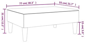 Υποπόδιο Μαύρο 77x55x31 εκ. από Συνθετικό Δέρμα - Μαύρο