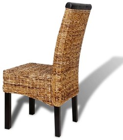 Καρέκλες Τραπεζαρίας 6 τεμ. από Άμπακα / Μασίφ Ξύλο Μάνγκο - Καφέ