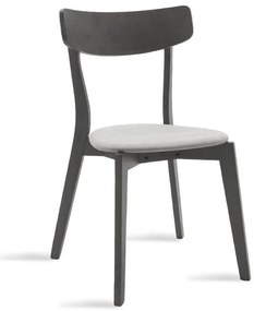 Καρέκλα Toto γκρι ύφασμα-rubberwood ανθρακί πόδι 2αδα 45x48x78 εκ.