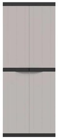 vidaXL Ντουλάπι Αποθ. Εξ. Χώρου Γκρι/Μαύρο 65x37x165εκ. Πολυπροπυλένιο