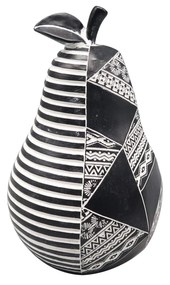 Διακοσμητικό Επιτραπέζιο Αχλάδι Polyresin Μαύρο-Λευκό ESPIEL 10x16εκ. FIG208