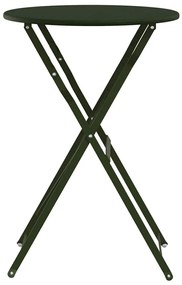 vidaXL Τραπέζι Bistro Σκούρο πράσινο Ø50x71 εκ Ατσάλι με Πούδρα