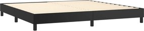 vidaXL Κρεβάτι Boxspring με Στρώμα Μαύρο 200x200 εκ. Συνθετικό Δέρμα